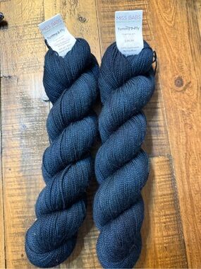 Miss Babs Yummy 2-Ply Fingering Yarn - blue 2 skeins - lot